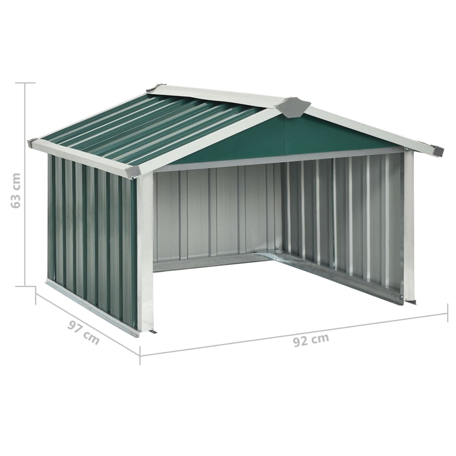 Overkapping Voor Robotmaaier 92X97X63 Cm Staal Groen