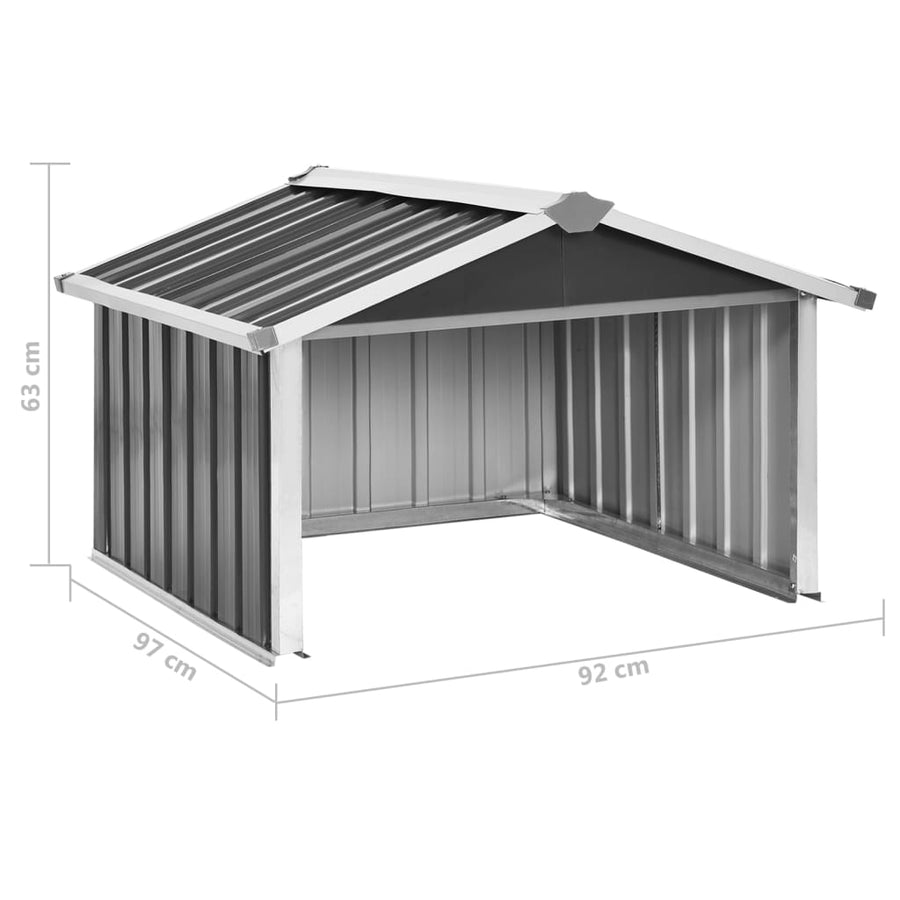 Overkapping Voor Robotmaaier 92X97X63 Cm Staal Kleurig Antraciet