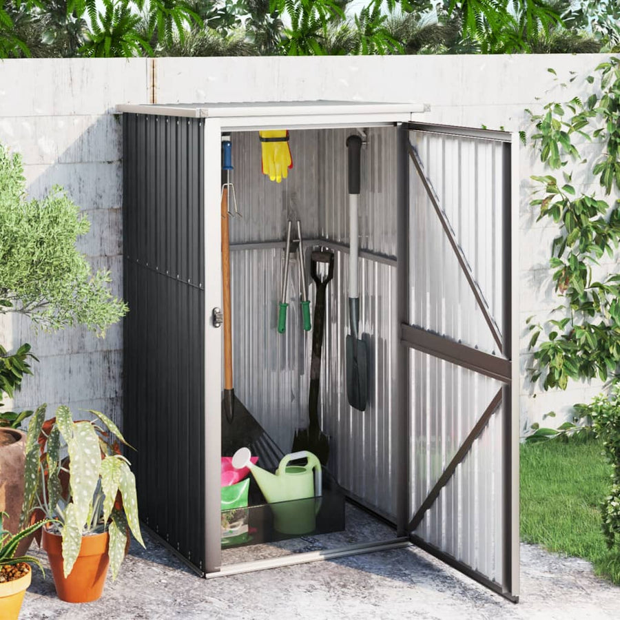 Tuinschuur Gegalvaniseerd Staal Kleurig 88 x 89 x 161 cm Antraciet