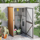 Garden shed 88x89x161 cm galvanised steel brown