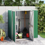 Garden Shed 161x89x161 cm Galvanized Steel Green