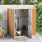 Garden Shed 161x89x161 cm Galvanized Steel Brown