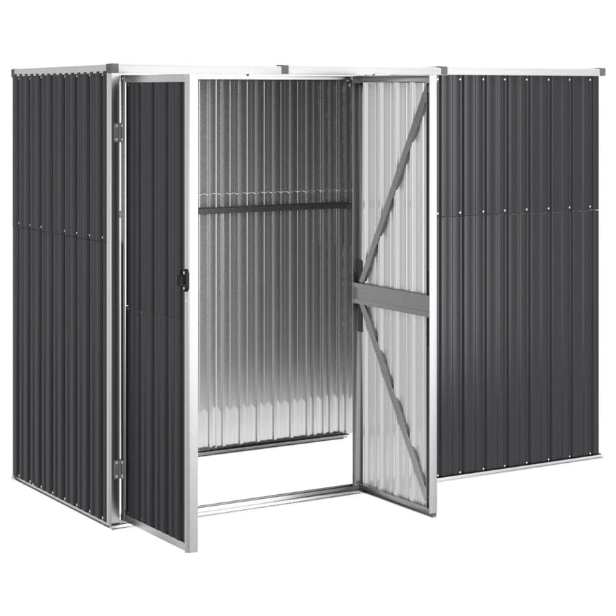 Tuinschuur Gegalvaniseerd Staal Kleurig 225 x 89 x 161 cm Antraciet