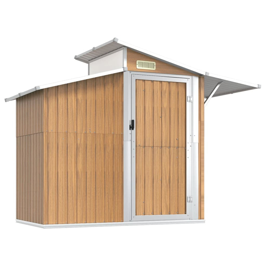 Tuinschuur 270X130X208,5 Cm Gegalvaniseerd Staal Bruin
