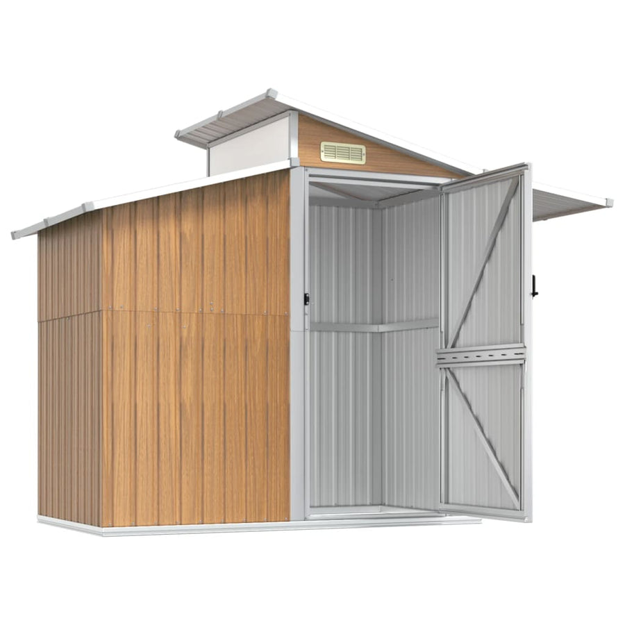 Tuinschuur 270X130X208,5 Cm Gegalvaniseerd Staal Bruin