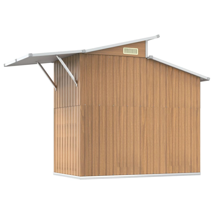Tuinschuur 270X130X208,5 Cm Gegalvaniseerd Staal Bruin