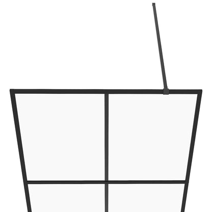 Inloopdouchewand 100x195 cm ESG-glas transparant en zwart 100 x 195 cm Zwart