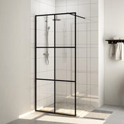 Inloopdouchewand 100 cm transparant zwart ESG-glas