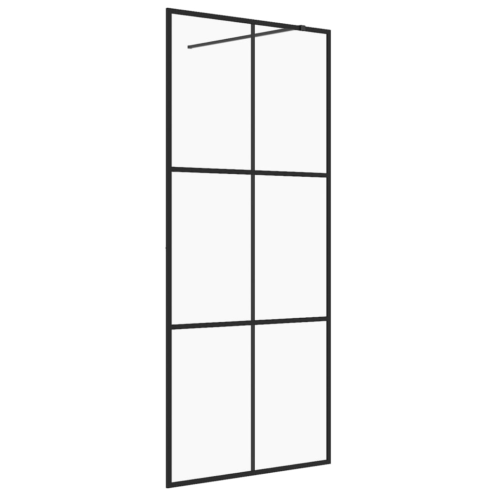Inloopdouchewand 115x195 cm ESG-glas transparant en zwart