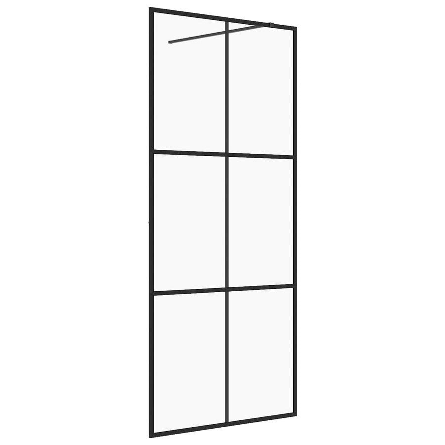 Inloopdouchewand 115x195 cm ESG-glas transparant en zwart