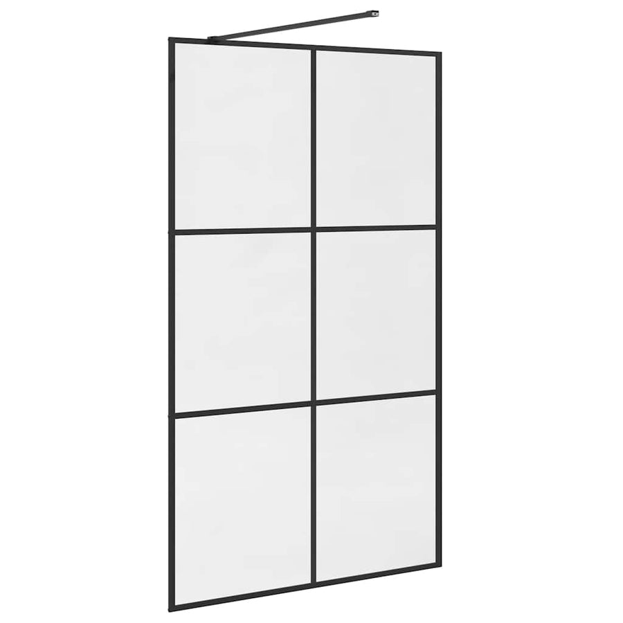 Inloopdouchewand 115x195 cm ESG-glas transparant en zwart