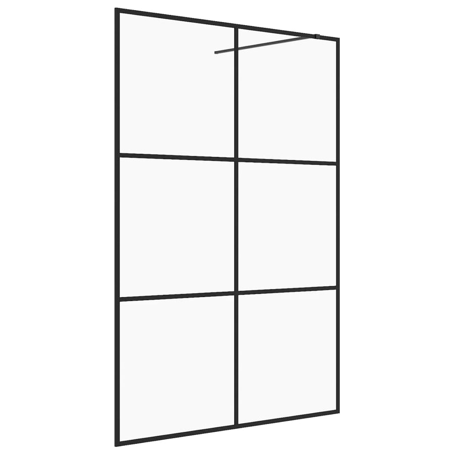 Inloopdouchewand 140x195 cm ESG-glas transparant en zwart 140 x 195 cm Zwart