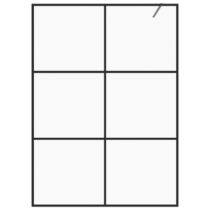 Inloopdouchewand 140x195 cm ESG-glas transparant en zwart 140 x 195 cm Zwart