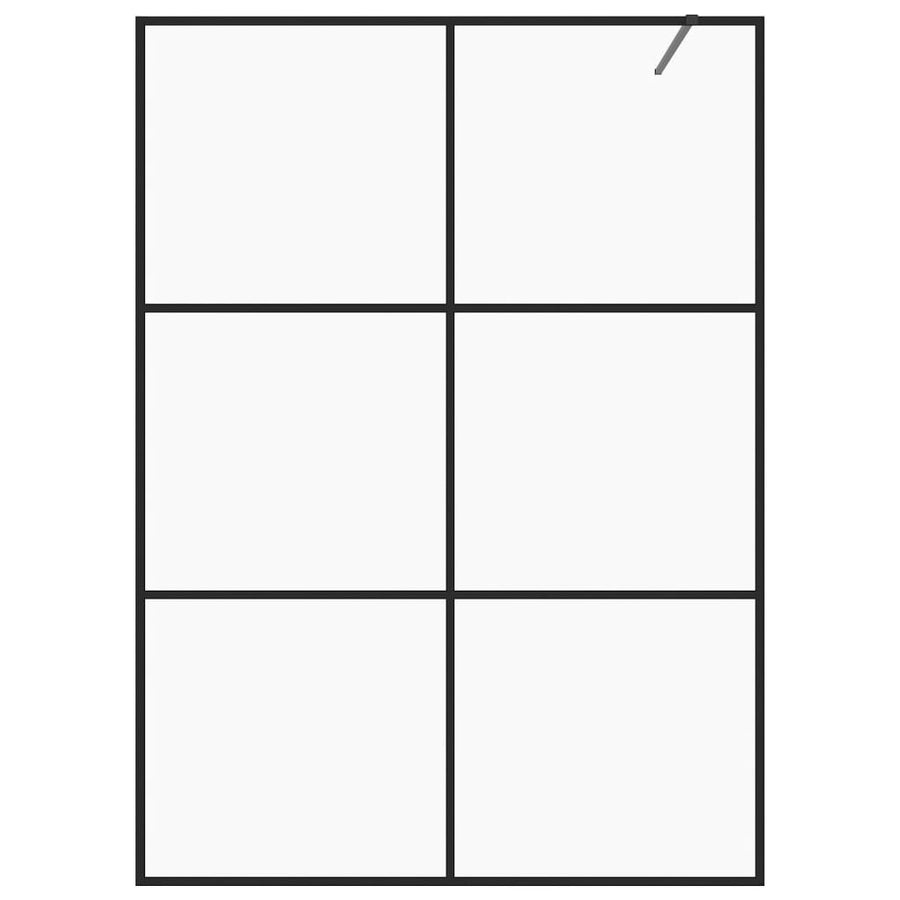 Inloopdouchewand 140x195 cm ESG-glas transparant en zwart 140 x 195 cm Zwart