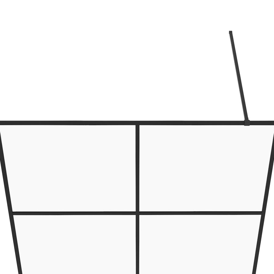 Inloopdouchewand 140x195 cm ESG-glas transparant en zwart 140 x 195 cm Zwart