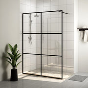 Inloopdouchewand 140x195 cm ESG-glas zwart