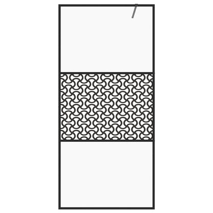 Inloopdouchewand Esg-Glas Transparant En 80 x 195 cm Zwart Patroon