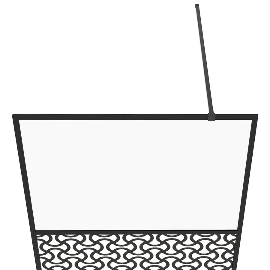 Inloopdouchewand 80X195 Cm Esg-Glas Transparant En Zwart