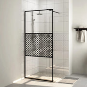 Walk-in Shower Screen 90x195 cm Transparent ESG Glass Black