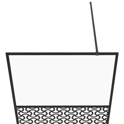 Inloopdouchewand 100x195 cm ESG-glas transparant en zwart 100 x 195 cm Zwart