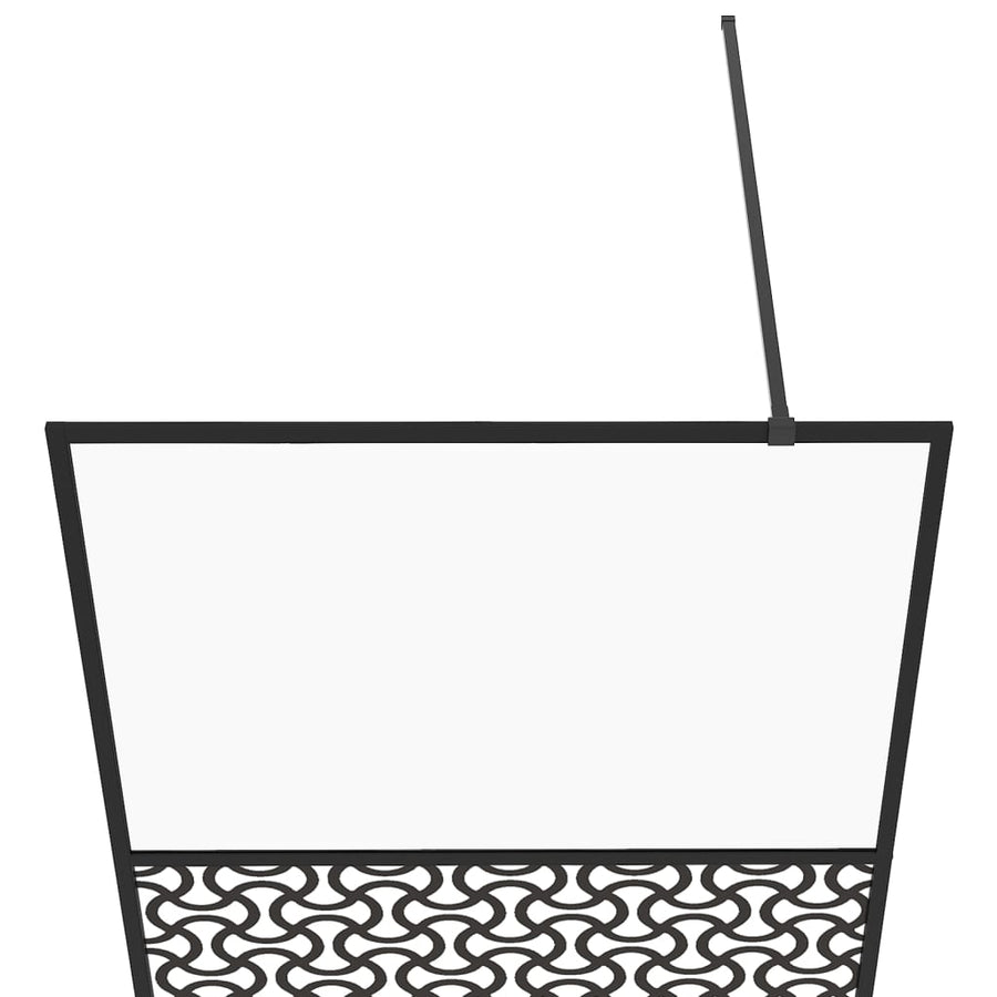 Inloopdouchewand 100x195 cm ESG-glas transparant en zwart 100 x 195 cm Zwart