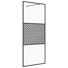 Inloopdouchewand 115x195 cm ESG-glas transparant en zwart 115 x 195 cm Zwart