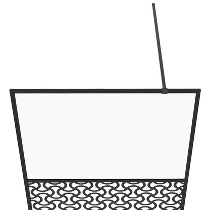 Inloopdouchewand 115x195 cm ESG-glas transparant en zwart 115 x 195 cm Zwart