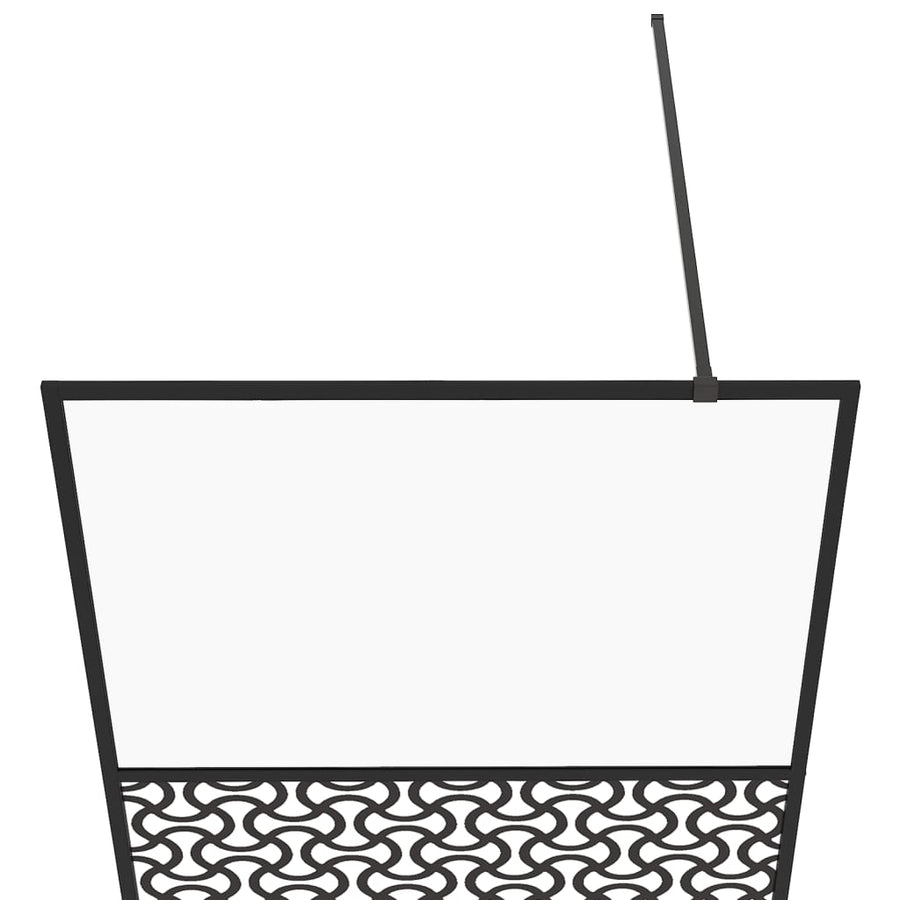 Inloopdouchewand 115x195 cm ESG-glas transparant en zwart 115 x 195 cm Zwart