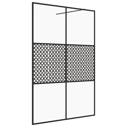 Inloopdouchewand 140x195 cm ESG-glas transparant en zwart 140 x 195 cm Zwart