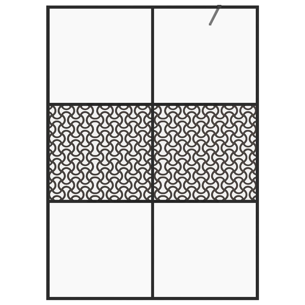 Inloopdouchewand 140x195 cm ESG-glas transparant en zwart 140 x 195 cm Zwart