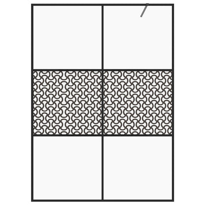 Inloopdouchewand 140x195 cm ESG-glas transparant en zwart 140 x 195 cm Zwart