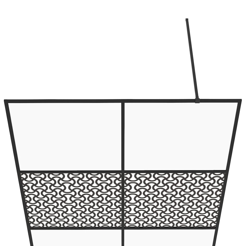 Inloopdouchewand 140x195 cm ESG-glas transparant en zwart 140 x 195 cm Zwart