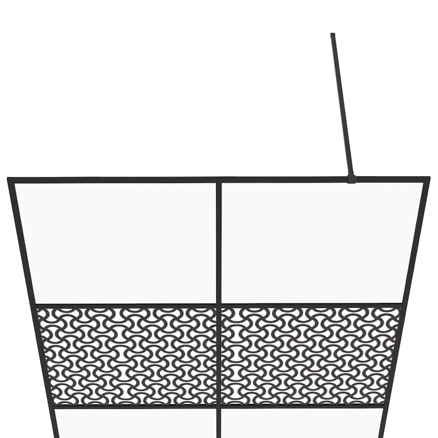 Inloopdouchewand 140x195 cm ESG-glas transparant en zwart 140 x 195 cm Zwart