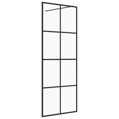 Inloopdouchewand Esg-Glas Transparant En 80 x 195 cm Zwart Doorzichtig