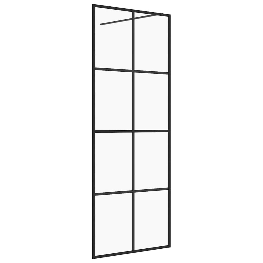 Inloopdouchewand Esg-Glas Transparant En 80 x 195 cm Zwart Doorzichtig