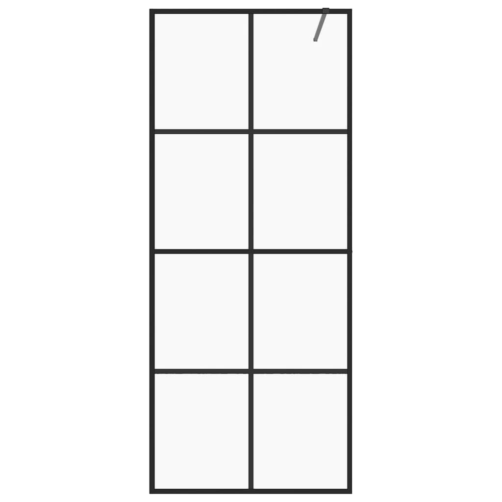 Inloopdouchewand Esg-Glas Transparant En 80 x 195 cm Zwart Doorzichtig