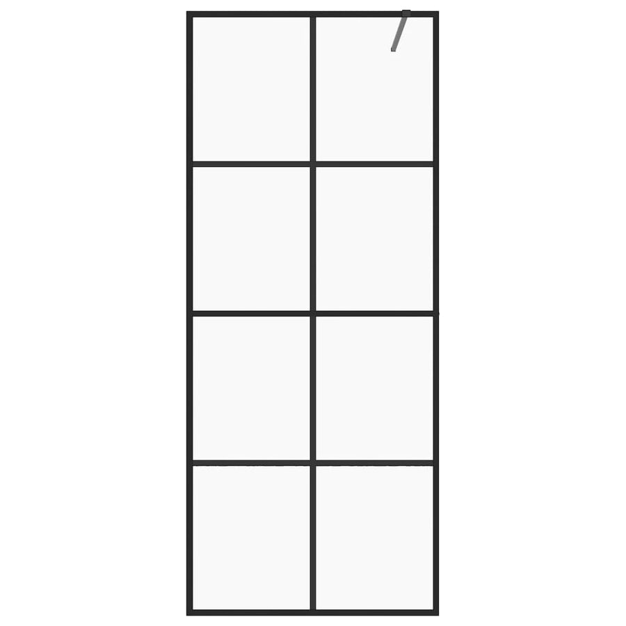 Inloopdouchewand Esg-Glas Transparant En 80 x 195 cm Zwart Doorzichtig