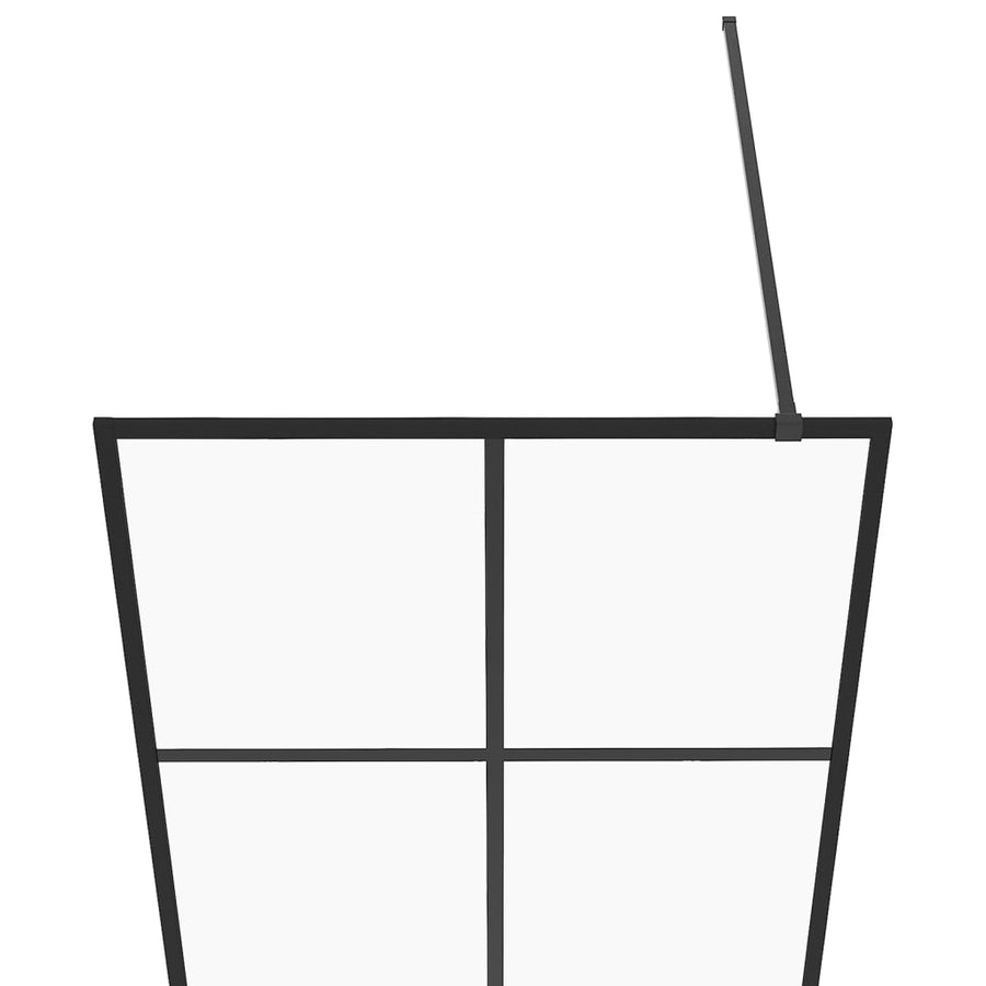 Inloopdouchewand Esg-Glas Transparant En 80 x 195 cm Zwart Doorzichtig