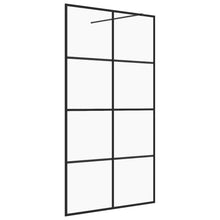 Inloopdouchewand 90x195 cm ESG-glas transparant en zwart 90 x 195 cm Zwart Doorzichtig