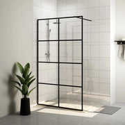 Inloopdouchewand 90x195 cm ESG-glas zwart