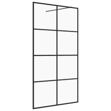 Inloopdouchewand 140x195 cm ESG-glas transparant en zwart 140 x 195 cm Zwart Doorzichtig