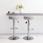 Bar stools 2 pc fabric grey