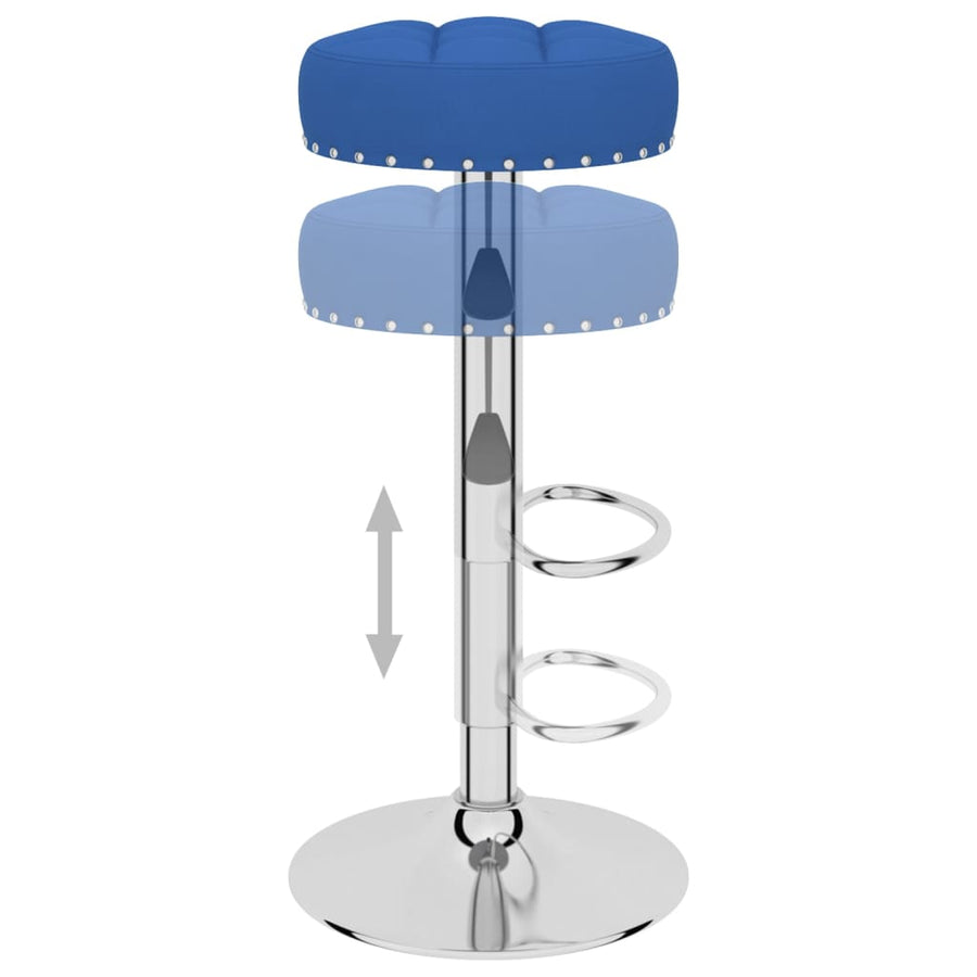 Barkrukken 2 st stof blauw