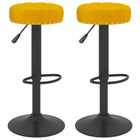 Bar stools 2 pcs velvet mustard yellow