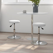 Eetkamerstoelen 2 st kunstleer wit verstelbaar draaibaar
