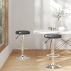 Barkruk kunstleer zwart 31x(58-78) cm