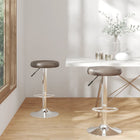Barstoelen 2 st kunstleer bruin 31x(58-78)cm