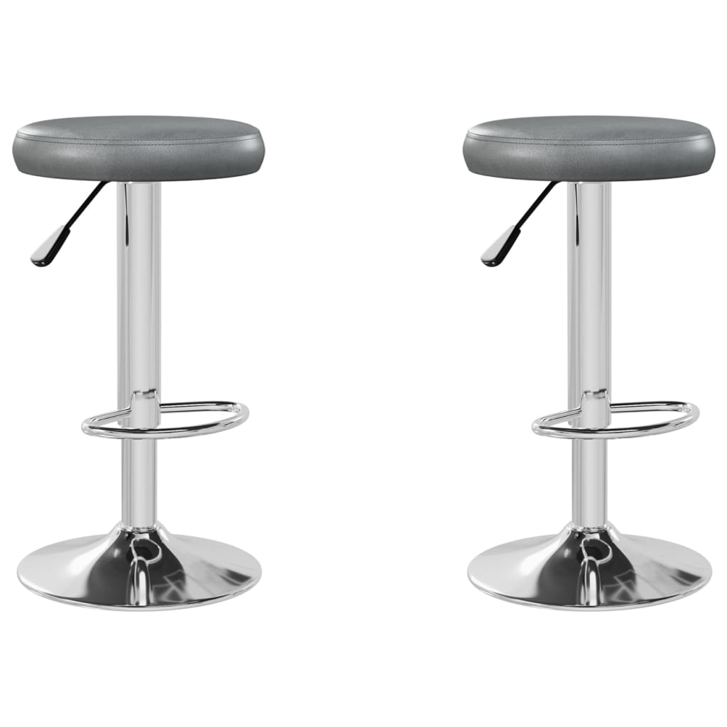 Barkrukken 2 St Kunstleer Grijs