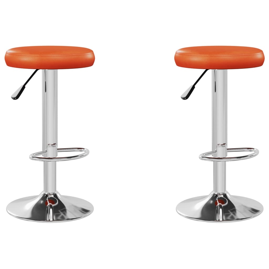 Barkrukken 2 St Kunstleer Oranje