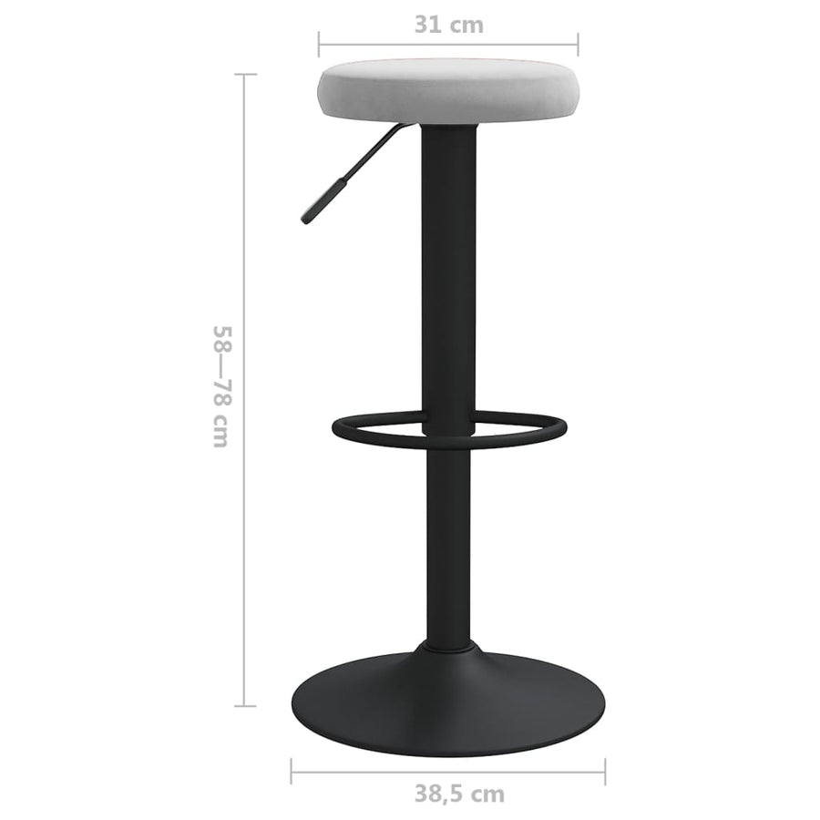 Barkrukken Fluweel Lichtgrijs